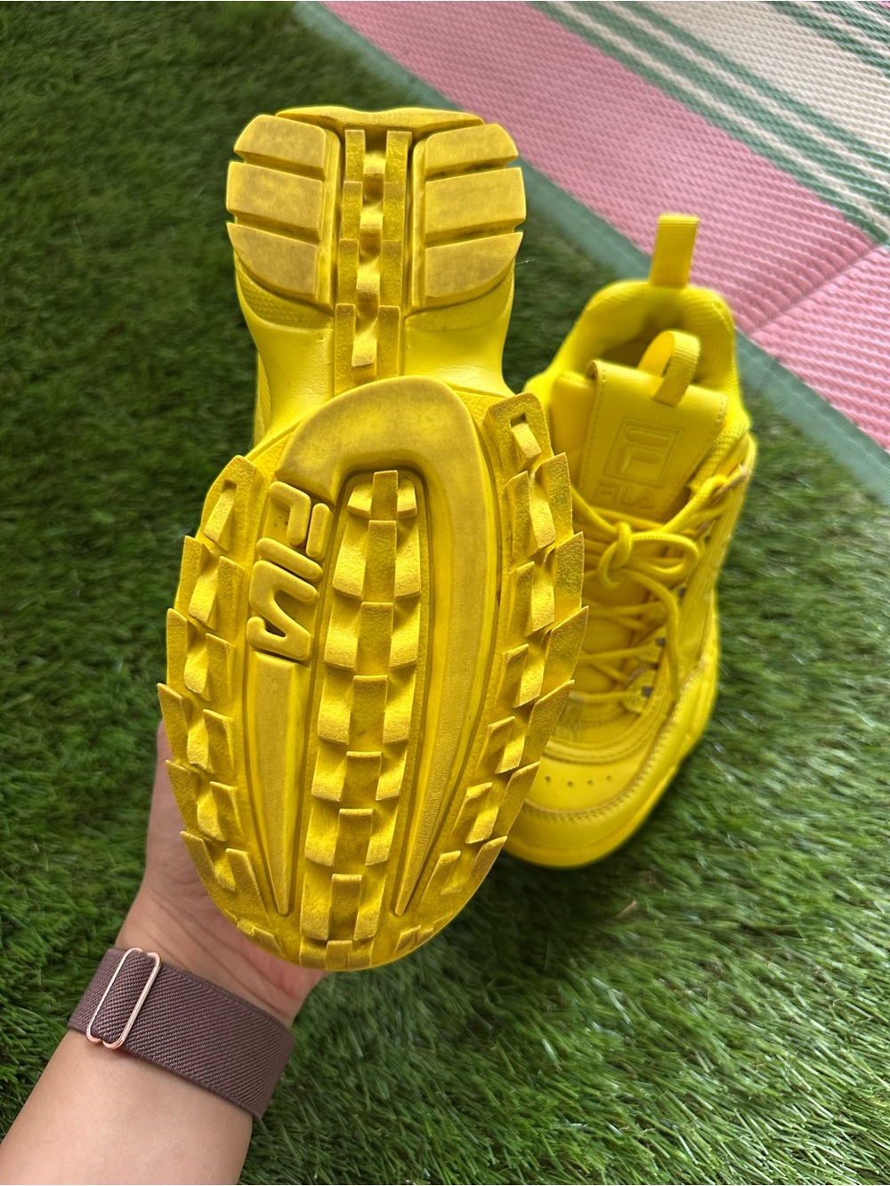Fila Yellow Chunky Platform Sneakers Women’s 5.5 Retro - Picture 5 of 8